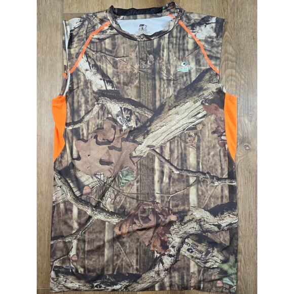 Starter Mossy Oak Break-Up Infinity Camo Sleeveless Shirt Men's M Hunting Orange - Picture 1 of 7